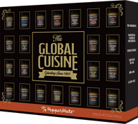 Thumbnail for Global Spice Gift Set featuring 22 gourmet seasoning jars inspired by world cuisines in a decorative box